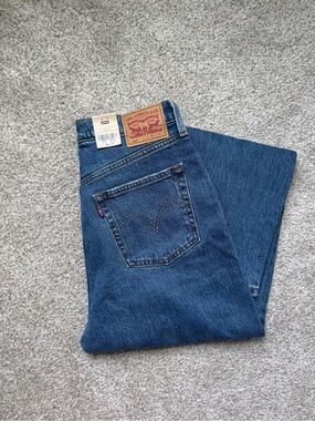 Levi's Straight-Leg Jeans in Dark Blue Denim